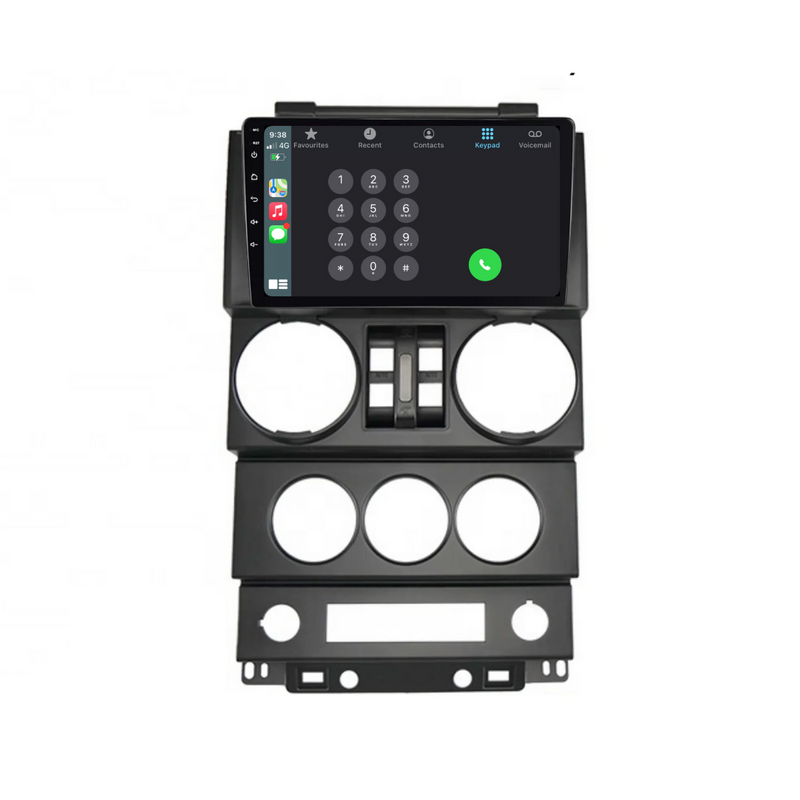 Load image into Gallery viewer, Jeep Wrangler 4 Door (2008-2010) Plug &amp; Play Head Unit Upgrade Kit: Car Radio with Wireless &amp; Wired Apple CarPlay &amp; Android Auto
