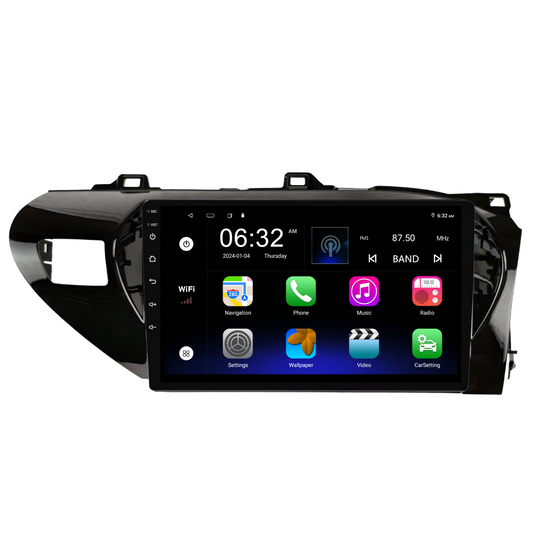 Toyota Hilux / N80 (2014-2022) Plug & Play Head Unit Upgrade Kit: Car Radio with Wireless & Wired Apple CarPlay & Android Auto
