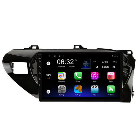 Toyota Hilux N80 / SR5 (2014-2022) Plug & Play Head Unit Upgrade Kit: Car Radio with Wireless & Wired Apple CarPlay & Android Auto