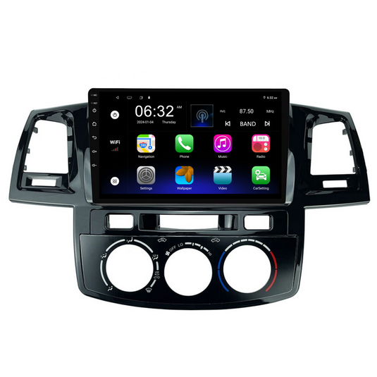 Toyota Hilux / N70 Manual AC (2005-2014) Plug & Play Head Unit Upgrade Kit: Car Radio with Wireless & Wired Apple CarPlay & Android Auto