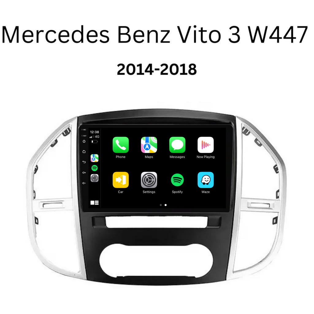 Mercedes Benz Vito/W447 (2014-2018) Plug & Play Head Unit Upgrade Kit: Car Radio with Wireless & Wired Apple CarPlay & Android Auto