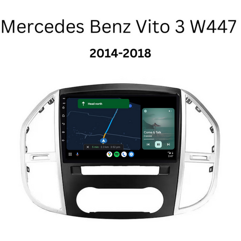 Mercedes Benz Vito/W447 (2014-2018) Plug & Play Head Unit Upgrade Kit: Car Radio with Wireless & Wired Apple CarPlay & Android Auto