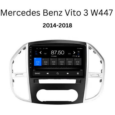 Mercedes Benz Vito/W447 (2014-2018) Plug & Play Head Unit Upgrade Kit: Car Radio with Wireless & Wired Apple CarPlay & Android Auto