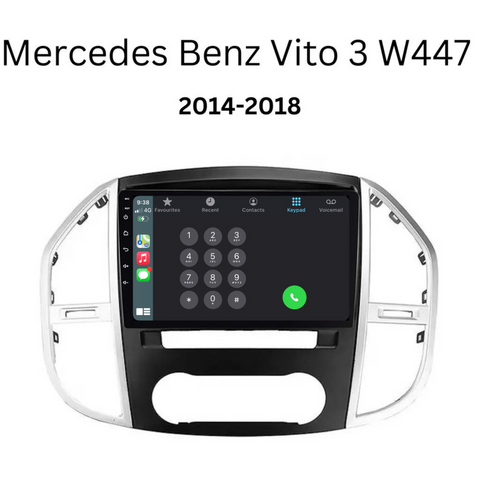 Mercedes Benz Vito/W447 (2014-2018) Plug & Play Head Unit Upgrade Kit: Car Radio with Wireless & Wired Apple CarPlay & Android Auto