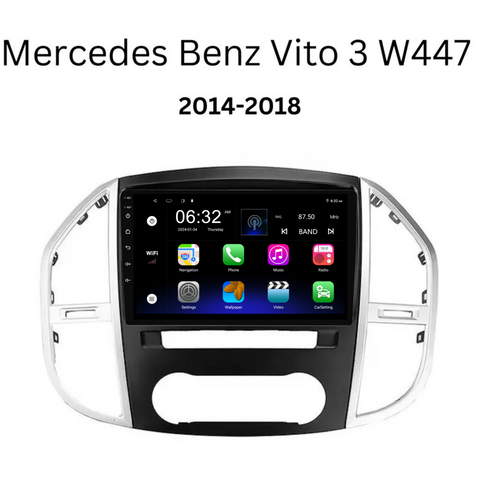 Mercedes Benz Vito/W447 (2014-2018) Plug & Play Head Unit Upgrade Kit: Car Radio with Wireless & Wired Apple CarPlay & Android Auto