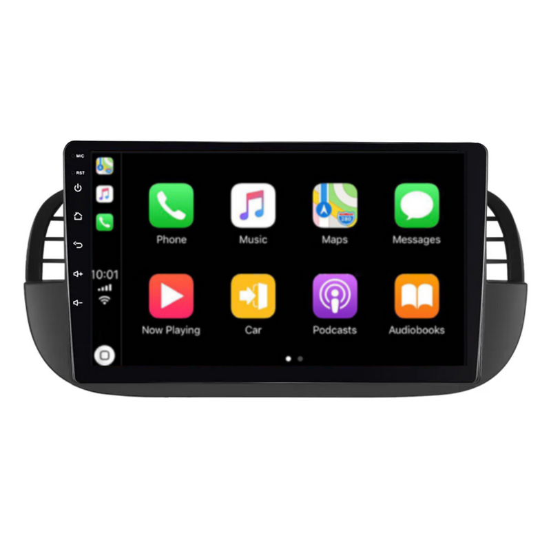 Load image into Gallery viewer, Fiat 500 (2007-2015) BLACK Plug &amp; Play Head Unit Upgrade Kit: Car Radio with Wireless &amp; Wired Apple CarPlay &amp; Android Auto
