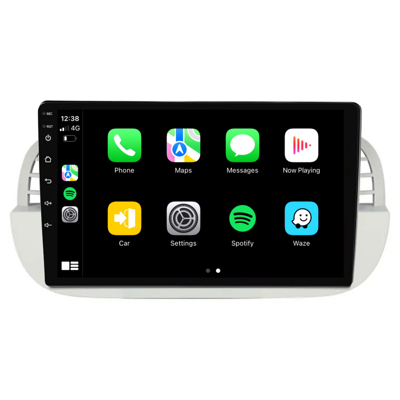 Load image into Gallery viewer, Fiat 500 (2007-2015) SILVER Plug &amp; Play Head Unit Upgrade Kit: Car Radio with Wireless &amp; Wired Apple CarPlay &amp; Android Auto
