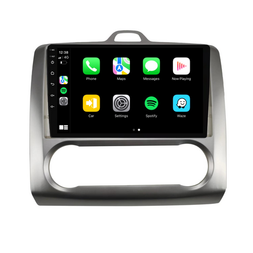 Ford Focus Auto AC (2005-2012) Plug & Play Head Unit Upgrade Kit: Car Radio with Wireless & Wired Apple CarPlay & Android Auto