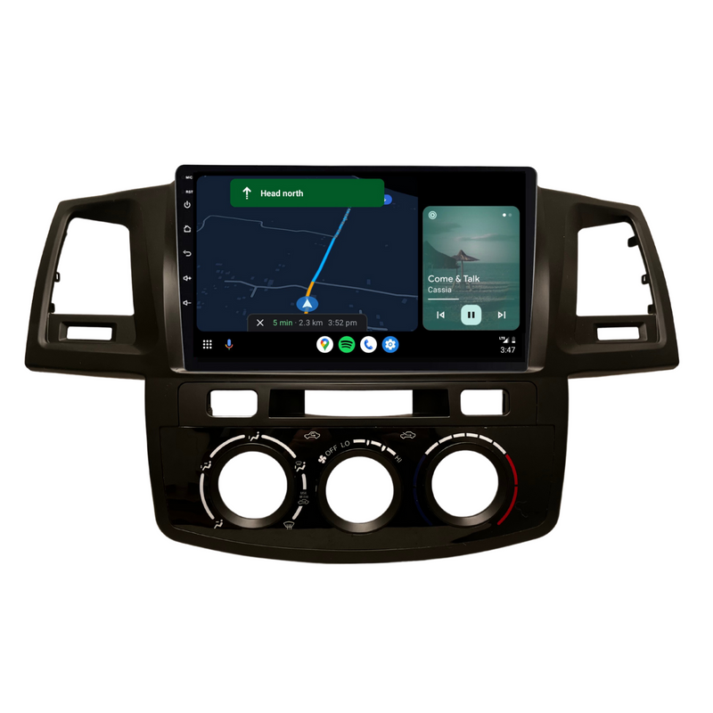 Load image into Gallery viewer, Toyota Hilux / N70 Manual AC - matte black (2005-2014) Plug &amp; Play Head Unit Upgrade Kit: Car Radio with Wireless &amp; Wired Apple CarPlay &amp; Android Auto
