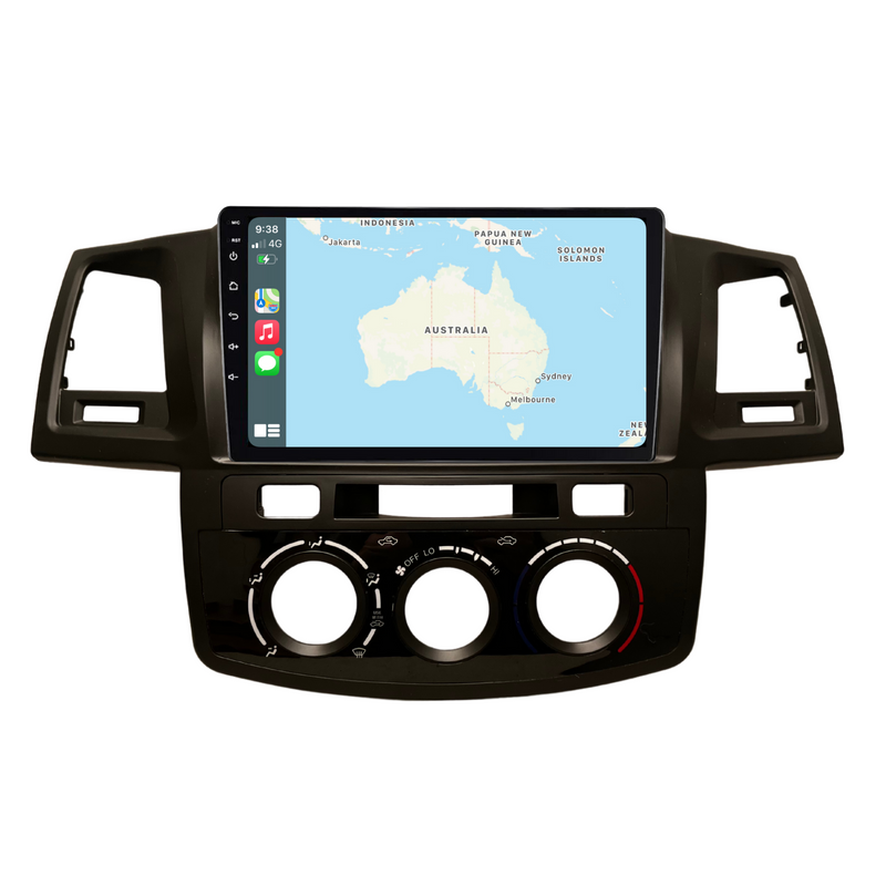 Load image into Gallery viewer, Toyota Hilux / N70 Manual AC - matte black (2005-2014) Plug &amp; Play Head Unit Upgrade Kit: Car Radio with Wireless &amp; Wired Apple CarPlay &amp; Android Auto
