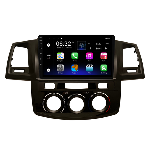 Toyota Hilux / N70 Manual AC - matte black (2005-2014) Plug & Play Head Unit Upgrade Kit: Car Radio with Wireless & Wired Apple CarPlay & Android Auto