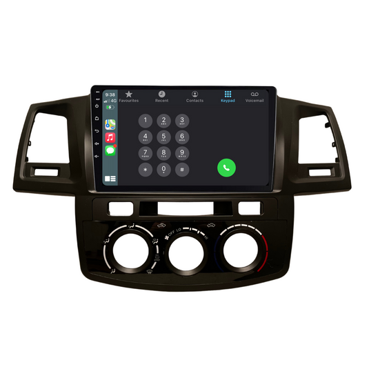 Toyota Hilux / N70 Manual AC - matte black (2005-2014) Plug & Play Head Unit Upgrade Kit: Car Radio with Wireless & Wired Apple CarPlay & Android Auto