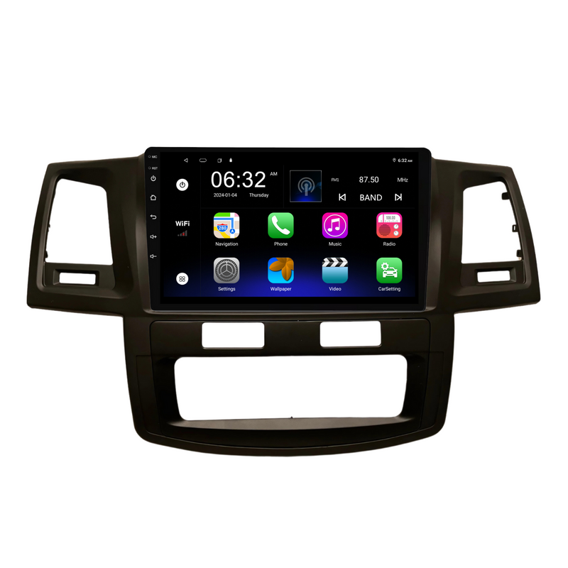 Load image into Gallery viewer, Toyota Hilux / N70 Auto AC - matte black (2008-2014) Plug &amp; Play Head Unit Upgrade Kit: Car Radio with Wireless &amp; Wired Apple CarPlay &amp; Android Auto
