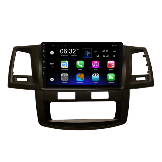 Toyota Hilux / N70 Auto AC - matte black (2008-2014) Plug & Play Head Unit Upgrade Kit: Car Radio with Wireless & Wired Apple CarPlay & Android Auto