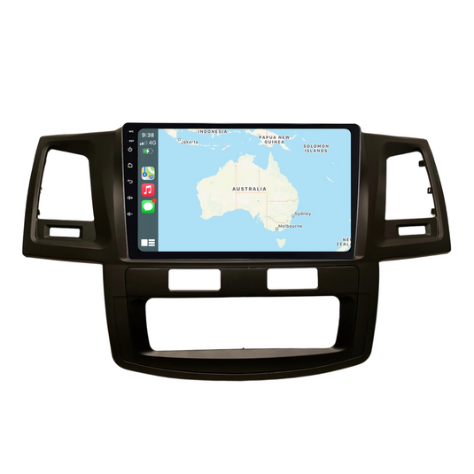 Toyota Hilux / N70 Auto AC - matte black (2008-2014) Plug & Play Head Unit Upgrade Kit: Car Radio with Wireless & Wired Apple CarPlay & Android Auto