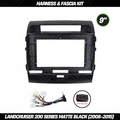 Toyota Landcruiser 200 Series (2008-2015) Matte Black Harness & Fascia Kit