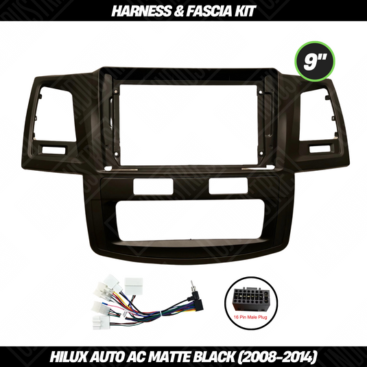 Toyota Hilux AUTO AC (Matte Black) 2008-2014 Harness & Fascia Kit