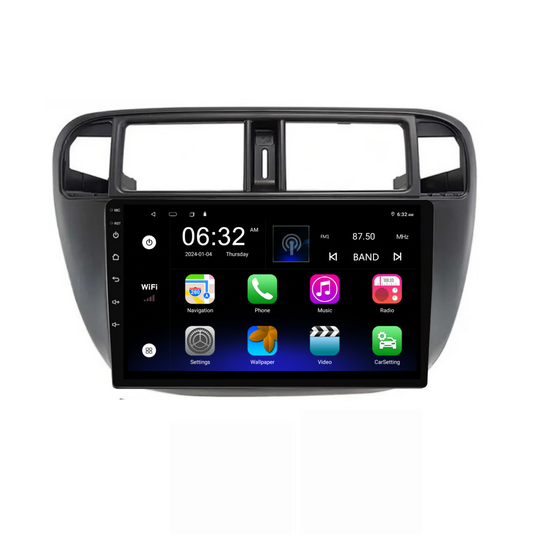 Honda Civic / Rebon (1995-2001) Plug & Play Head Unit Upgrade Kit: Car Radio with Wireless & Wired Apple CarPlay & Android Auto