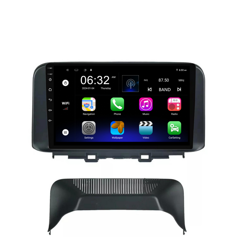 Load image into Gallery viewer, Hyundai Kona (2017-2019) Plug &amp; Play Head Unit Upgrade Kit: Car Radio with Wireless &amp; Wired Apple CarPlay &amp; Android Auto
