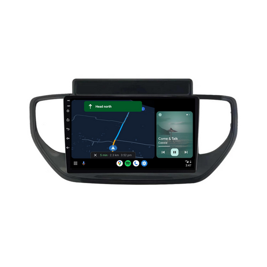 Hyundai Verna / Accent / Solaris (2018+) Plug & Play Head Unit Upgrade Kit: Car Radio with Wireless & Wired Apple CarPlay & Android Auto