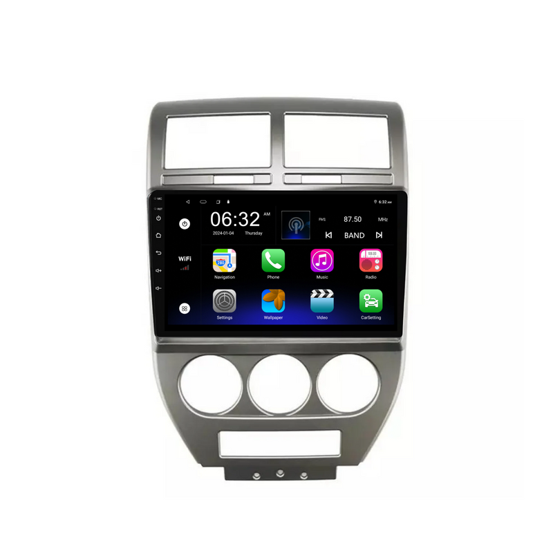 Load image into Gallery viewer, Jeep Compass (2007-2010) Plug &amp; Play Head Unit Upgrade Kit: Car Radio with Wireless &amp; Wired Apple CarPlay &amp; Android Auto
