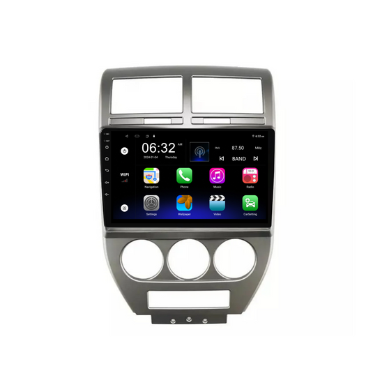 Jeep Compass (2007-2010) Plug & Play Head Unit Upgrade Kit: Car Radio with Wireless & Wired Apple CarPlay & Android Auto