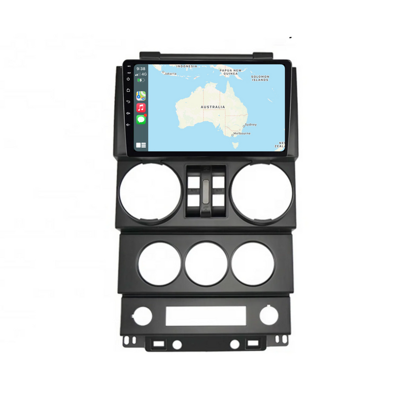 Load image into Gallery viewer, Jeep Wrangler 4 Door (2008-2010) Plug &amp; Play Head Unit Upgrade Kit: Car Radio with Wireless &amp; Wired Apple CarPlay &amp; Android Auto
