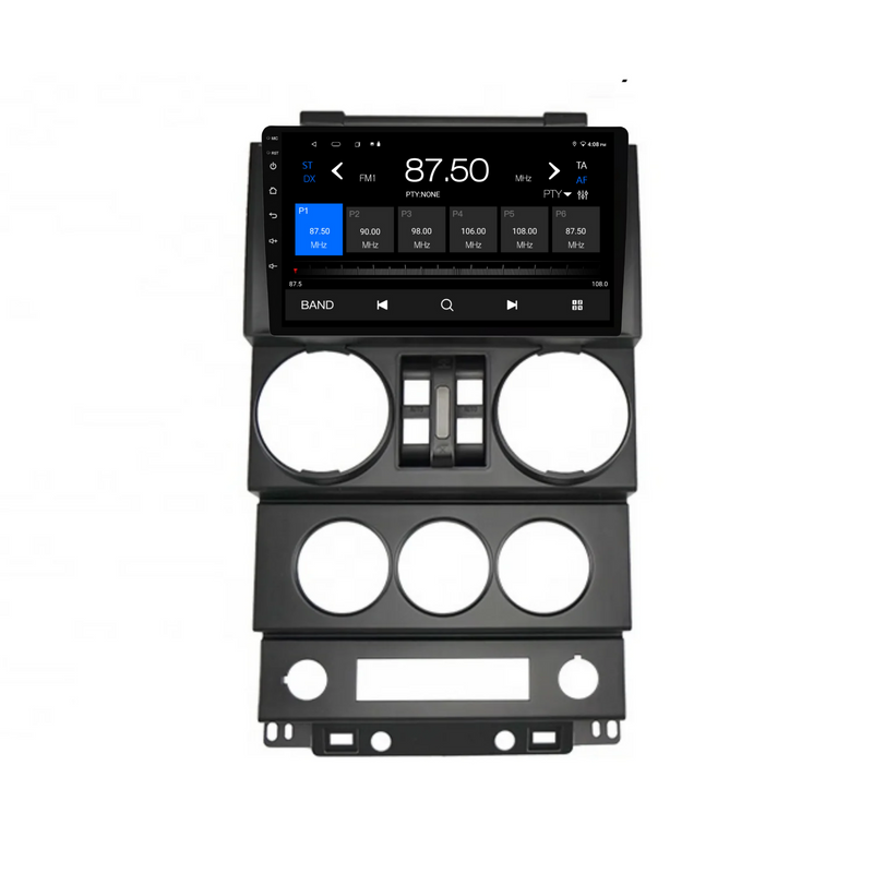 Load image into Gallery viewer, Jeep Wrangler 4 Door (2008-2010) Plug &amp; Play Head Unit Upgrade Kit: Car Radio with Wireless &amp; Wired Apple CarPlay &amp; Android Auto
