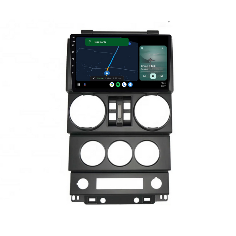 Load image into Gallery viewer, Jeep Wrangler 4 Door (2008-2010) Plug &amp; Play Head Unit Upgrade Kit: Car Radio with Wireless &amp; Wired Apple CarPlay &amp; Android Auto
