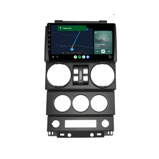 Jeep Wrangler 4 Door (2008-2010) Plug & Play Head Unit Upgrade Kit: Car Radio with Wireless & Wired Apple CarPlay & Android Auto