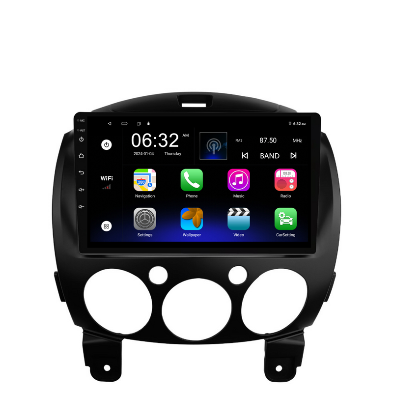 Load image into Gallery viewer, Mazda 2 (2007-2014) Plug &amp; Play Head Unit Upgrade Kit: Car Radio with Wireless &amp; Wired Apple CarPlay &amp; Android Auto
