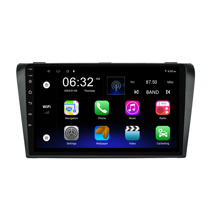 Load image into Gallery viewer, Mazda3 Simple (2004-2012) Plug &amp; Play Head Unit Upgrade Kit: Car Radio with Wireless &amp; Wired Apple CarPlay &amp; Android Auto
