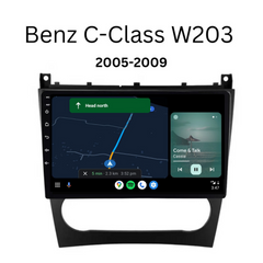 Mercedes Benz C-Class / W203 (2005-2009) Plug & Play Head Unit Upgrade Kit: Car Radio with Wireless & Wired Apple CarPlay & Android Auto