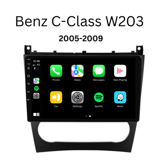 Mercedes Benz C-Class / W203 (2005-2009) Plug & Play Head Unit Upgrade Kit: Car Radio with Wireless & Wired Apple CarPlay & Android Auto