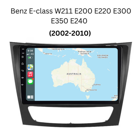 Mercedes Benz E-Class (2002-2010) Plug & Play Head Unit Upgrade Kit: Car Radio with Wireless & Wired Apple CarPlay & Android Auto