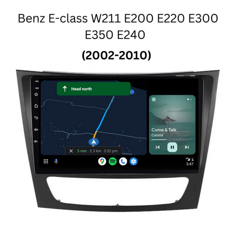 Mercedes Benz E-Class (2002-2010) Plug & Play Head Unit Upgrade Kit: Car Radio with Wireless & Wired Apple CarPlay & Android Auto