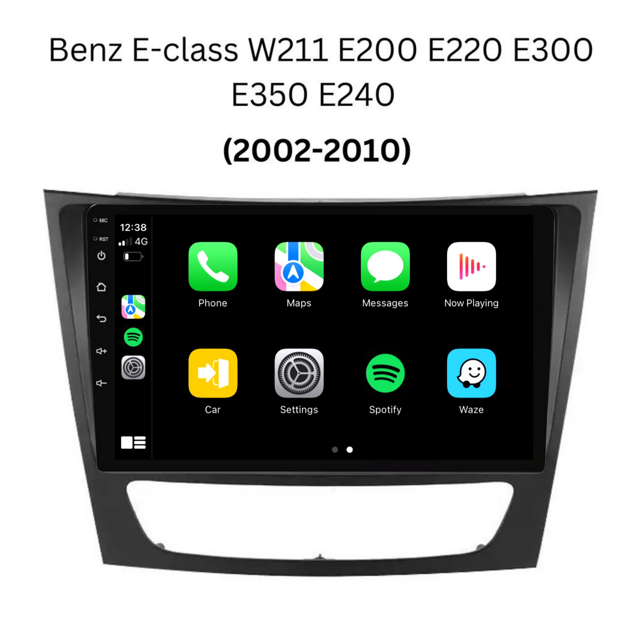 Mercedes Benz E-Class (2002-2010) Plug & Play Head Unit Upgrade Kit: Car Radio with Wireless & Wired Apple CarPlay & Android Auto