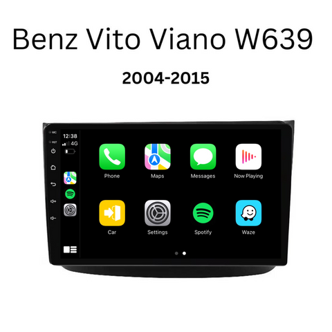 Mercedes Benz Vito/Viano/W639 (2004-2015) Plug & Play Head Unit Upgrade Kit: Car Radio with Wireless & Wired Apple CarPlay & Android Auto