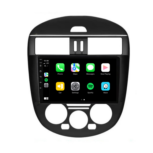 Nissan Tiida (2011-2015) Manual AC Plug & Play Head Unit Upgrade Kit: Car Radio with Wireless & Wired Apple CarPlay & Android Auto