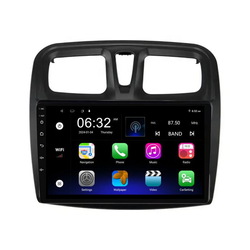 Load image into Gallery viewer, Renault Logan/Sandero (2015-2018) Plug &amp; Play Head Unit Upgrade Kit: Car Radio with Wireless &amp; Wired Apple CarPlay &amp; Android Auto
