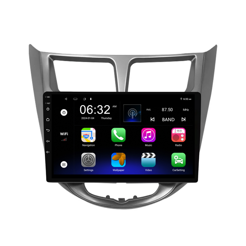 Load image into Gallery viewer, Hyundai Solaris/Accent AUTO AC (2010-2016) Plug &amp; Play Head Unit Upgrade Kit: Car Radio with Wireless &amp; Wired Apple CarPlay &amp; Android Auto
