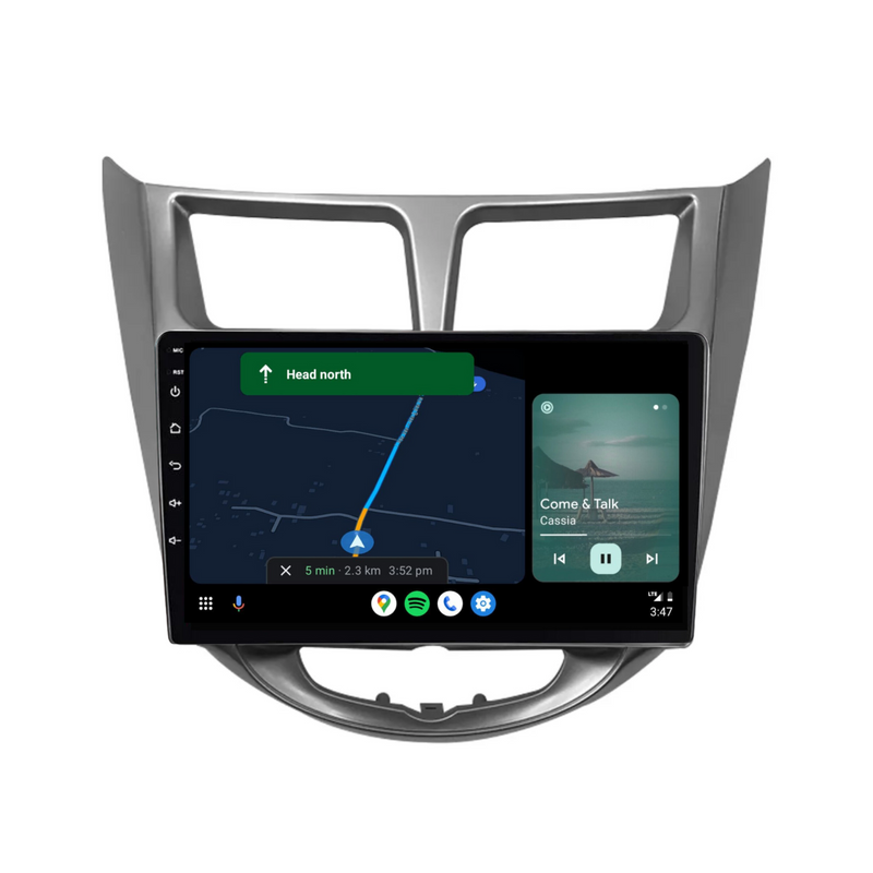 Load image into Gallery viewer, Hyundai Solaris/Accent AUTO AC (2010-2016) Plug &amp; Play Head Unit Upgrade Kit: Car Radio with Wireless &amp; Wired Apple CarPlay &amp; Android Auto
