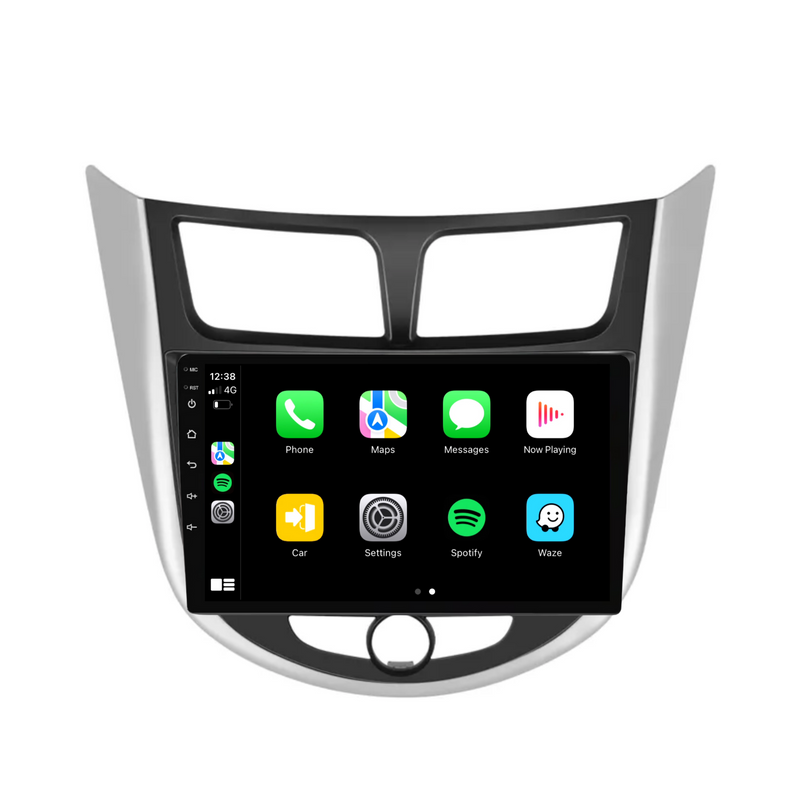 Load image into Gallery viewer, Hyundai Solaris/Accent Manual AC (2010-2016) Plug &amp; Play Head Unit Upgrade Kit: Car Radio with Wireless &amp; Wired Apple CarPlay &amp; Android Auto
