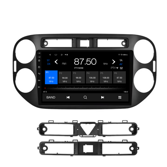 Volkswagen Tiguan BLACK (2010-2016) Plug & Play Head Unit Upgrade Kit: Car Radio with Wireless & Wired Apple CarPlay & Android Auto