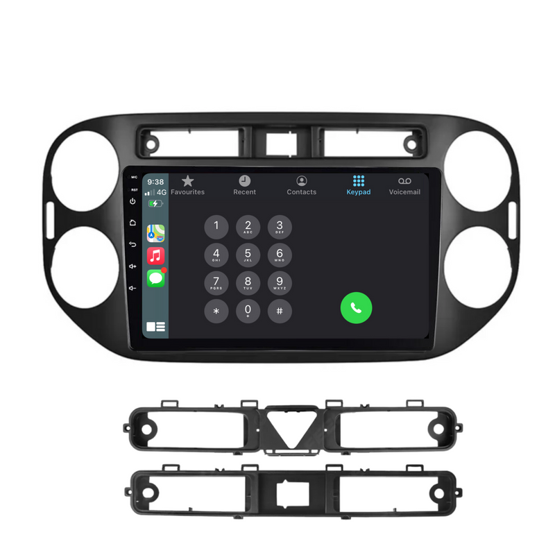 Load image into Gallery viewer, Volkswagen Tiguan BLACK (2010-2016) Plug &amp; Play Head Unit Upgrade Kit: Car Radio with Wireless &amp; Wired Apple CarPlay &amp; Android Auto
