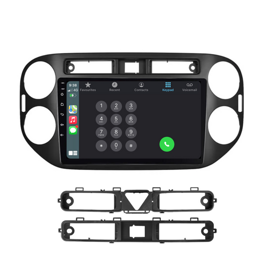 Volkswagen Tiguan BLACK (2010-2016) Plug & Play Head Unit Upgrade Kit: Car Radio with Wireless & Wired Apple CarPlay & Android Auto