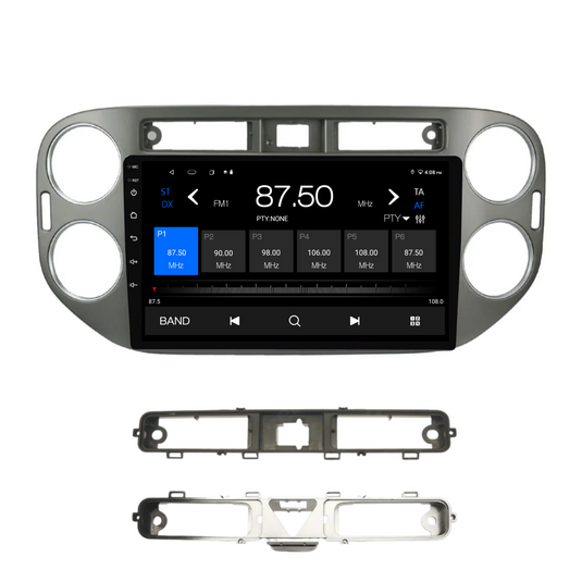 Volkswagen Tiguan SILVER (2010-2016) Plug & Play Head Unit Upgrade Kit: Car Radio with Wireless & Wired Apple CarPlay & Android Auto