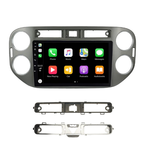 Volkswagen Tiguan SILVER (2010-2016) Plug & Play Head Unit Upgrade Kit: Car Radio with Wireless & Wired Apple CarPlay & Android Auto