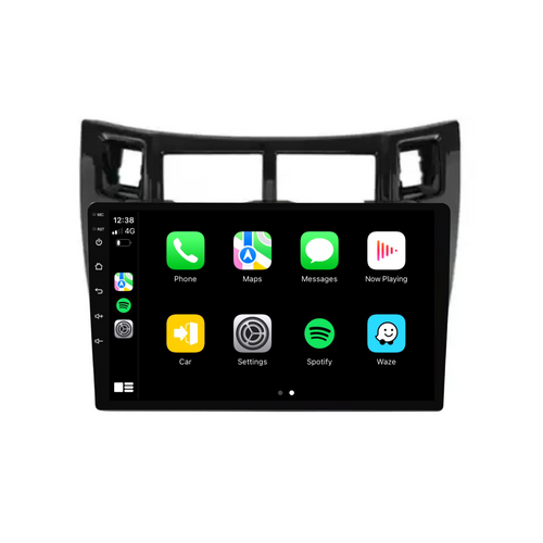 Toyota Yaris (2005-2011 Black) - Plug & Play Head Unit Upgrade Kit: Car Radio with Wireless & Wired Apple CarPlay & Android Auto