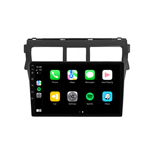 Toyota Yaris (2008-2012 Black) - Plug & Play Head Unit Upgrade Kit: Car Radio with Wireless & Wired Apple CarPlay & Android Auto